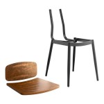 Lancaster Table & Seating Mid-Century Black Chair with Vintage Wood Seat and Backrest - Unassembled Lancaster Table & Seating Mid-Century Black Chair with Vintage Wood Seat and Backrest - Unassembled