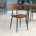 Lancaster Table & Seating Mid-Century Black Chair with Vintage Wood Seat and Backrest - Unassembled Lancaster Table & Seating Mid-Century Black Chair with Vintage Wood Seat and Backrest - Unassembled