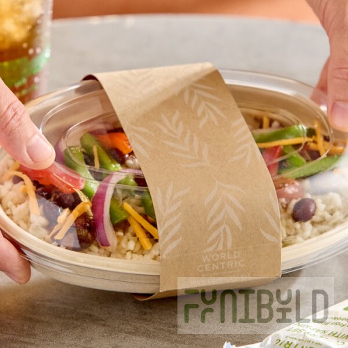 World Centric Compostable Paper Sleeve for 15.5-18 oz. Fiber Containers - 800/Case