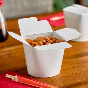 Emperor's Select 26 oz. White Microwavable Paper Round Bottom Take-Out Container - 500/Case