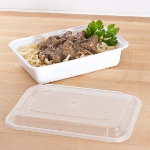 Pactiv Newspring NC888 38 oz. White VERSAtainer Rectangular Microwavable Container with Lid - 150/Case Pactiv Newspring NC888 38 oz. White VERSAtainer Rectangular Microwavable Container with Lid - 150/Case