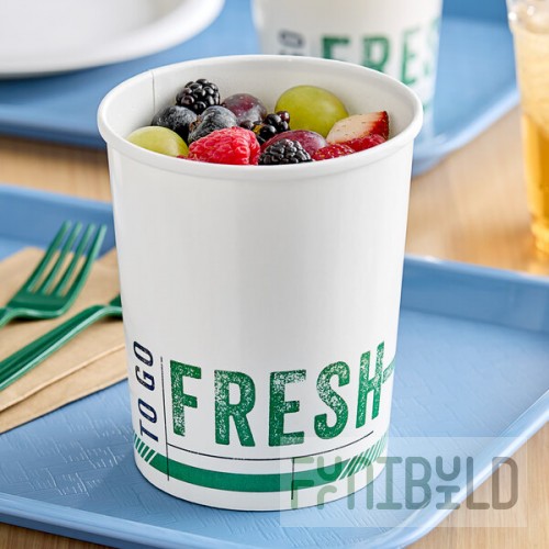 Inno-Pak To Go Fresh 32 oz. Poly-Coated Paper Food Cup - 500/Case