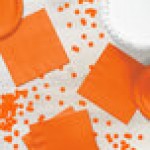 Creative Converting 139352135 Sunkissed Orange 2-Ply 1/4 Fold Luncheon Napkin - 600/Case Creative Converting 139352135 Sunkissed Orange 2-Ply 1/4 Fold Luncheon Napkin - 600/Case