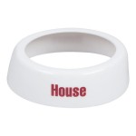 TableCraft CM12 10-Piece Imprinted White Plastic Salad Dressing Dispenser Collar Set with Maroon Lettering TableCraft CM12 10-Piece Imprinted White Plastic Salad Dressing Dispenser Collar Set with Maroon Lettering