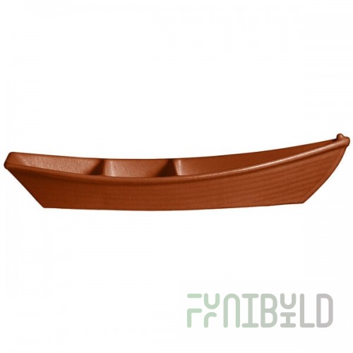 G.E.T. Enterprises BT320-MOD-BR Bugambilia 3.6 Qt. Smooth MOD Finish Brick Resin-Coated Aluminum Deep Boat with Dividers