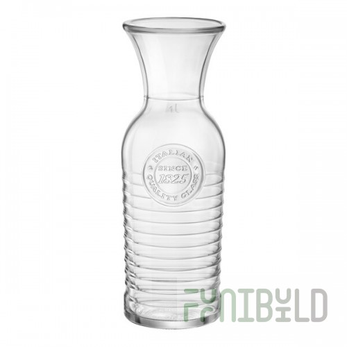 Bormioli Rocco Officina from Steelite International 40 oz. Glass Carafe with 33.8 oz. Fill Line - 6/Case