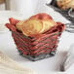 American Metalcraft BNRB64B Square Birdnest Black Metal Basket / Riser - 6
