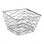 American Metalcraft BNRB64B Square Birdnest Black Metal Basket / Riser - 6