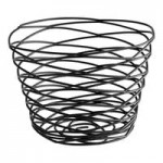 American Metalcraft BNRB64B Square Birdnest Black Metal Basket / Riser - 6