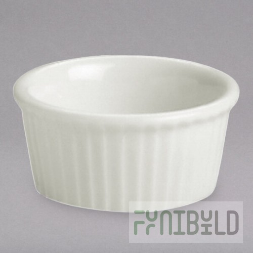 Hall China from Steelite International HL8441/22AWHA Ivory (American White) 3 oz. Fluted Ramekin - 36/Case