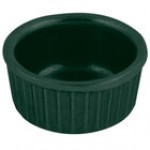 Bon Chef 9024 2 oz. Black Sandstone Finish Cast Aluminum Fluted Ramekin