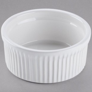 Tuxton BWX-1002 10 oz. White Fluted China Souffle / Ramekin - 12/Case
