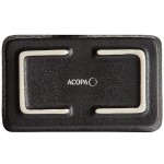 Acopa Heika 1 oz. Black Matte Textured Rectangular 2-Compartment Stoneware Sauce Dish - 12/Case