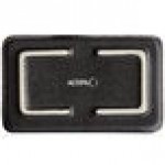 Acopa Heika 1 oz. Black Matte Textured Rectangular 2-Compartment Stoneware Sauce Dish - 12/Case