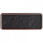 Acopa Heika 1 oz. Black Matte Textured Rectangular 2-Compartment Stoneware Sauce Dish - 12/Case