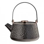 Acopa Heika 1 oz. Black Matte Textured Rectangular 2-Compartment Stoneware Sauce Dish - 12/Case