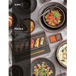 Acopa Heika 1 oz. Black Matte Textured Rectangular 2-Compartment Stoneware Sauce Dish - 12/Case