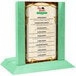 Menu Solutions WDAFR-B Washed Teal Wood Menu Holder / Tent with 5