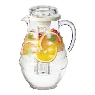 Service Ideas 101.4 oz. Hive SAN Plastic Pitcher with Ice Chamber SWP33RB Service Ideas 101.4 oz. Hive SAN Plastic Pitcher with Ice Chamber SWP33RB