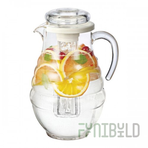 Service Ideas 101.4 oz. Hive SAN Plastic Pitcher with Ice Chamber SWP33RB