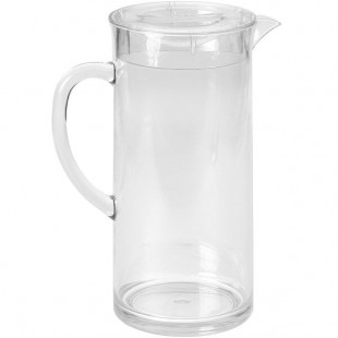 TableCraft 2 Qt. Clear SAN Plastic Beverage Pitcher with Lid