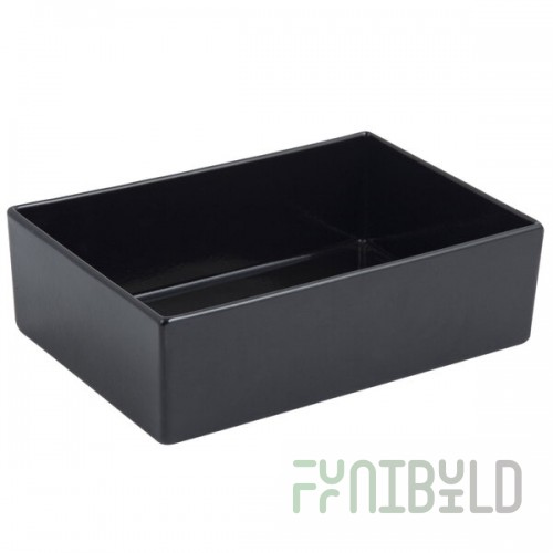 Bon Chef 5108S 84 oz. Black Sandstone Finish Cast Aluminum Straight Sided Rectangle Bowl