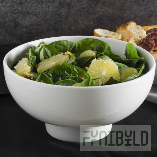 10 Strawberry Street WTR-10RBDBWL Whittier 2.25 Qt. White Ribbed Porcelain Bowl - 8/Case