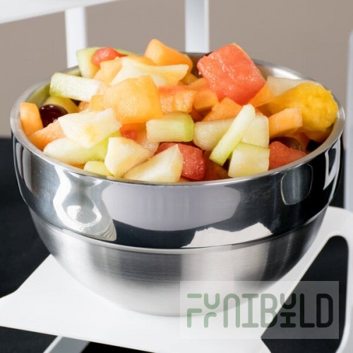 Vollrath 46666 1.7 Qt. Double Wall Stainless Steel Round Satin-Finished Serving Bowl
