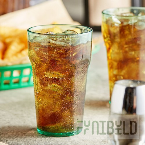 Choice 10 oz. Green Plastic Paneled Tumbler - 12/Pack