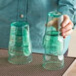 Choice 10 oz. Green Plastic Paneled Tumbler - 12/Pack