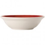 Libbey Basics 10 oz. Bright White Narrow Rim Melamine Bowl with Red Band - 36/Case