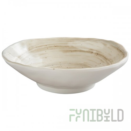 Elite Global Solutions D641OV Van Gogh Taupe 11 oz. Oval Melamine Bowl - 6/Case