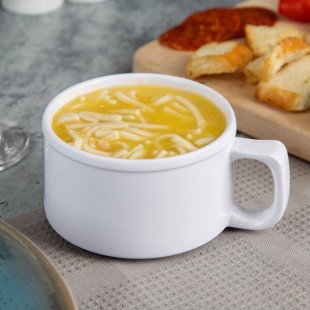 Thunder Group CR9016W 10 oz. White Melamine Soup Mug with Handle - 12/Pack Thunder Group CR9016W 10 oz. White Melamine Soup Mug with Handle - 12/Pack