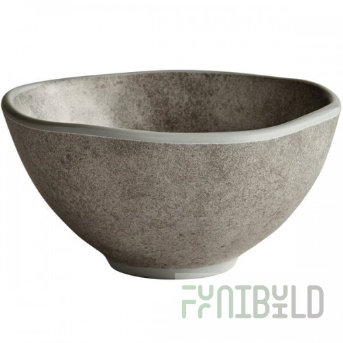Elite Global Solutions B4582-SVST Santiago 9 oz. Round Silverstone Bowl - 6/Case