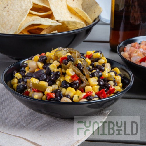 Vollrath 52867 14 oz. Black Melamine Round Serving Bowl