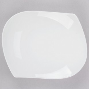 CAC PCH-10 Bone White Porcelain Peach Plate - 24/Case CAC PCH-10 Bone White Porcelain Peach Plate - 24/Case