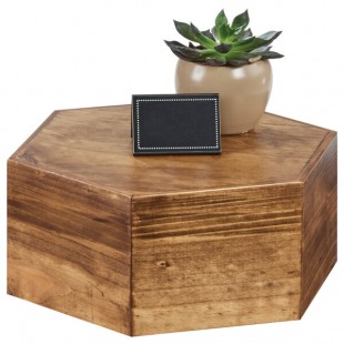 Cal-Mil 435-5-99 Madera Hexagon Oak Wood Riser - 12 Cal-Mil 435-5-99 Madera Hexagon Oak Wood Riser - 12
