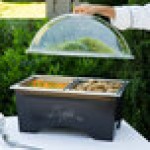 Sterno Full Size ChalkBoard Fold-Away WindGuard Chafer with Black Matte Finish, Two 1/2 Size Pans, and Clear Dome Lid Sterno Full Size ChalkBoard Fold-Away WindGuard Chafer with Black Matte Finish, Two 1/2 Size Pans, and Clear Dome Lid