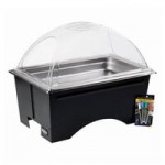 Sterno Full Size ChalkBoard Fold-Away WindGuard Chafer with Black Matte Finish, Two 1/2 Size Pans, and Clear Dome Lid Sterno Full Size ChalkBoard Fold-Away WindGuard Chafer with Black Matte Finish, Two 1/2 Size Pans, and Clear Dome Lid