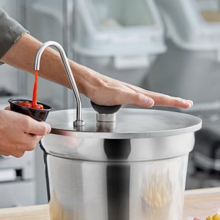 ServSense 0.6 fl. oz. Stainless Steel Inset Pump with Lid for 11 Qt. Inset