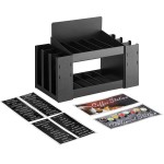 ServSense Black 10-Section Condiment Organizer with 6-Section Cup and Lid Dispenser - 25 ServSense Black 10-Section Condiment Organizer with 6-Section Cup and Lid Dispenser - 25