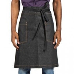 Uncommon Chef 3124 Twisted Denim Customizable 100% Cotton Spunk Waist Apron with Black Webbing and 2 Pockets 24 Uncommon Chef 3124 Twisted Denim Customizable 100% Cotton Spunk Waist Apron with Black Webbing and 2 Pockets 24