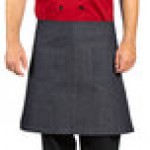 Uncommon Chef 3124 Twisted Denim Customizable 100% Cotton Spunk Waist Apron with Black Webbing and 2 Pockets 24