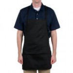 Chef Revival Royal Blue Poly-Cotton Customizable Bib Apron with 3 Pockets - 28