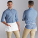 Choice White Polyester Standard Waist Apron with 3 Pockets - 12 Choice White Polyester Standard Waist Apron with 3 Pockets - 12