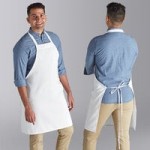 Choice White Polyester Standard Waist Apron with 3 Pockets - 12 Choice White Polyester Standard Waist Apron with 3 Pockets - 12