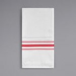 Oxford Super Blend Black 100% Spun Polyester Bistro Striped Cloth Napkins 18