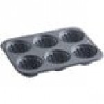 Fox Run 6 Cup 8 oz. Non-Stick Carbon Steel Fluted Jumbo Muffin Pan - 10 1/2 Fox Run 6 Cup 8 oz. Non-Stick Carbon Steel Fluted Jumbo Muffin Pan - 10 1/2