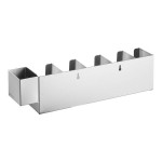 ServSense Adjustable 5-Section Stainless Steel Wall-Mount / Countertop Cup / Lid Holder with Straw Caddy Attachment
