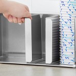 ServSense Adjustable 5-Section Stainless Steel Wall-Mount / Countertop Cup / Lid Holder with Straw Caddy Attachment